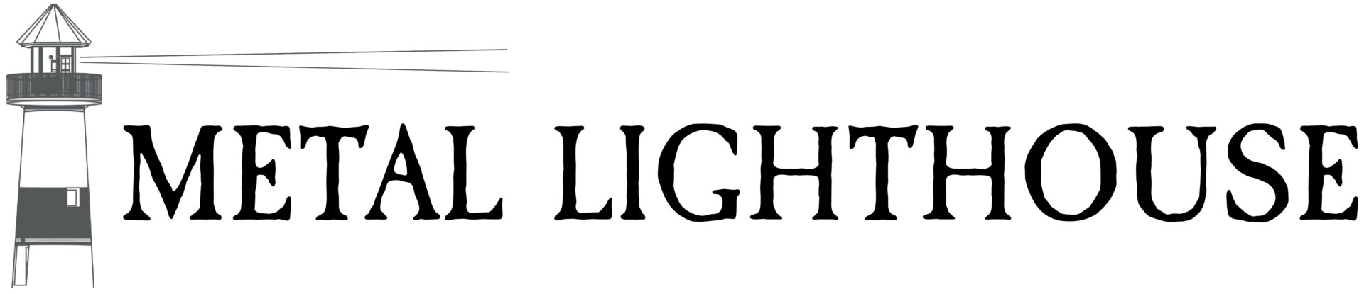 Metal Lighthouse Logo - One Line Text
